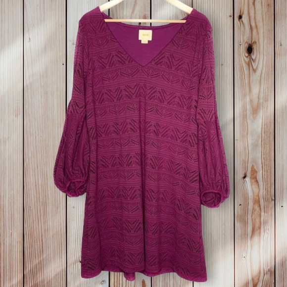 Anthropologie: Maeve | Laila Lace Purple Dress | Sz M - Picture 2 of 10